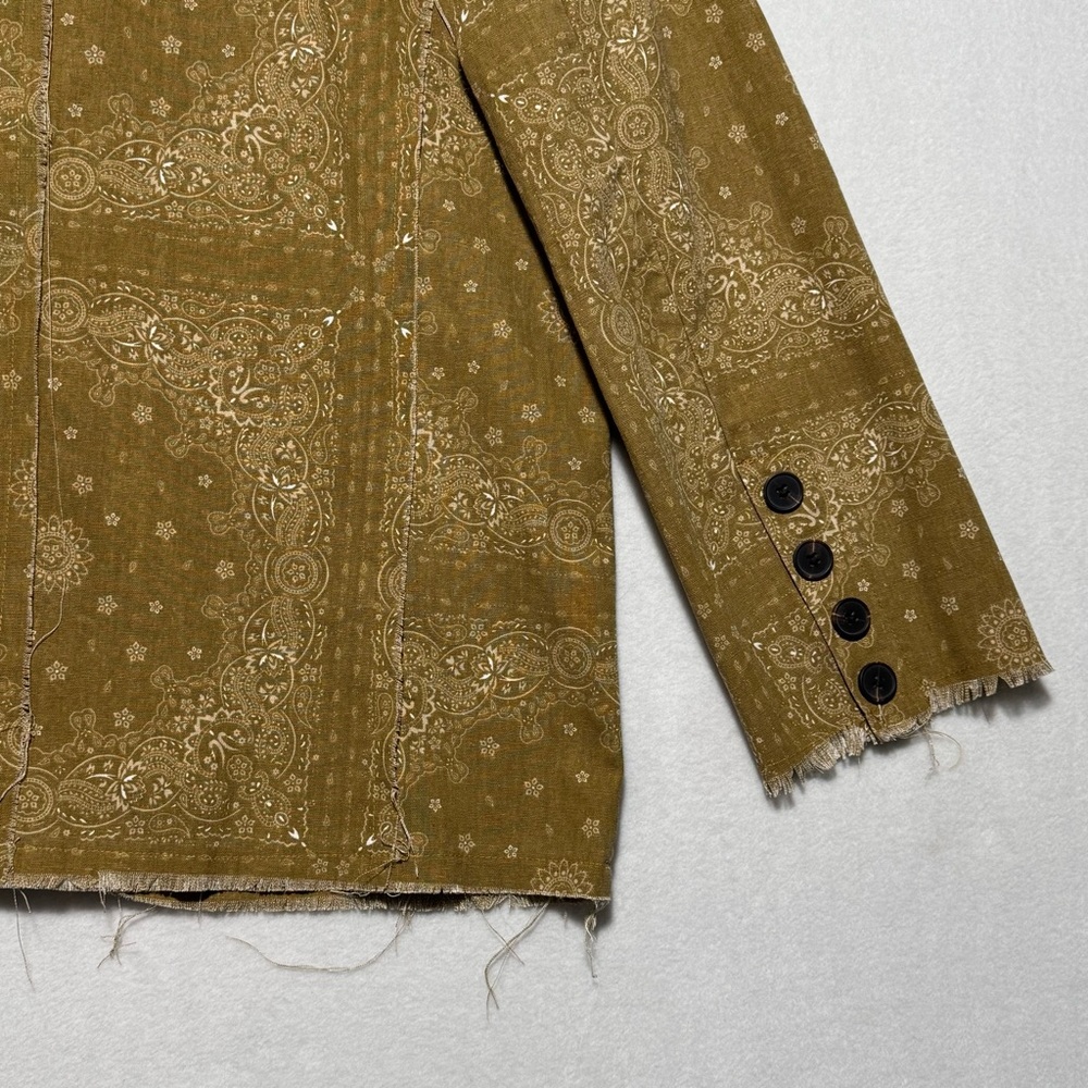 POL Olive Green Paisley Mixed Media Western Blazer Jacket Women’s Size L - Picture 12 of 15